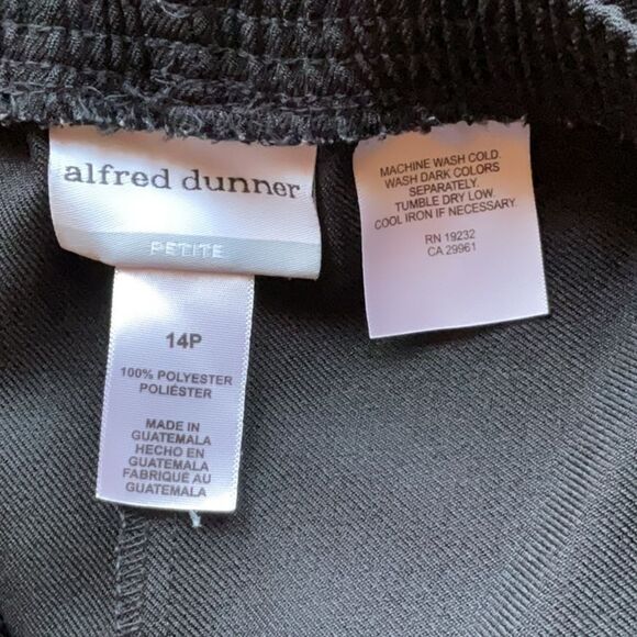 Alfred Dunner Black Straight Leg Pants Women 14P Elastic Waist Polyester Trouser - Picture 3 of 6